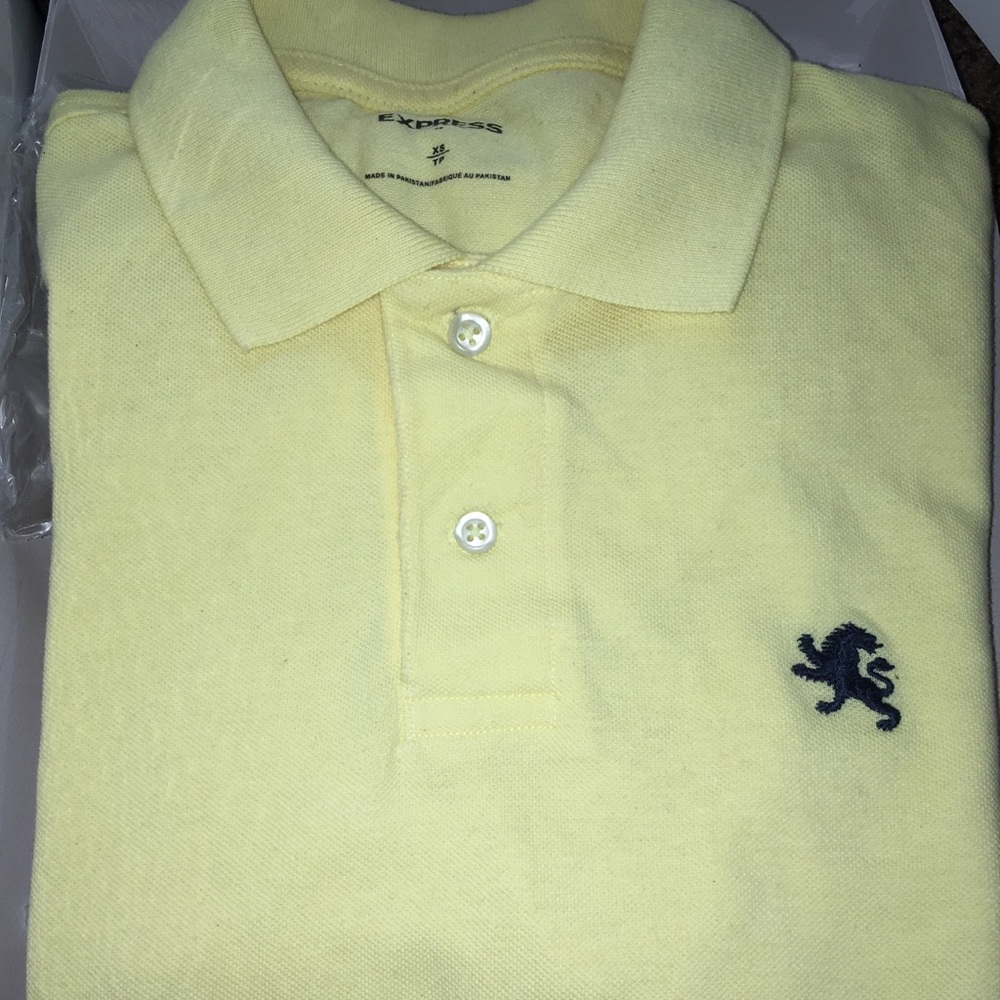Express Pique Polo XS Yellow